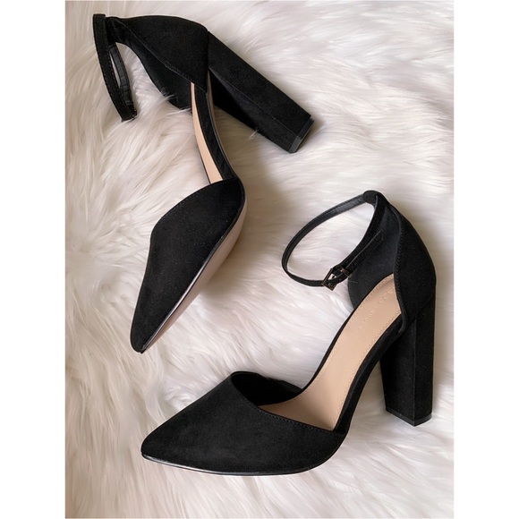 asos black block heels